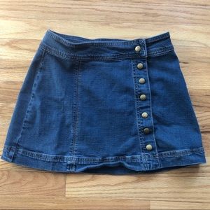 Button up denim skirt